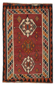 Kelim Vintage Teppich 163X254 Dunkelrot/Schwarz Wolle, Persien/Iran Carpetvista