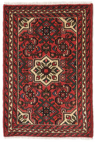 64X95 Alfombra Oriental Hosseinabad Negro/Rojo Oscuro (Lana, Persia/Irán) Carpetvista