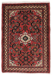 64X91 絨毯 オリエンタル ホセイナバード ブラック/ダークレッド (ウール, ペルシャ/イラン) Carpetvista