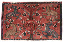 60X90 Alfombra Oriental Asadabad Rojo Oscuro/Negro (Lana, Persia/Irán) Carpetvista