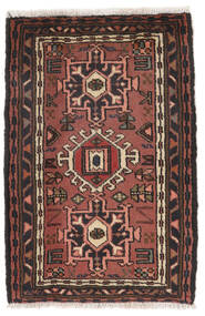 絨毯 ハマダン 69X104 ブラック/ダークレッド (ウール, ペルシャ/イラン)