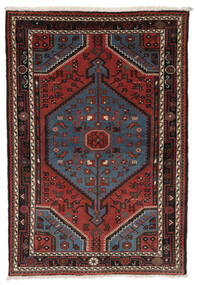 Tapete Oriental Hamadã 107X157 Preto/Vermelho Escuro (Lã, Pérsia/Irão)