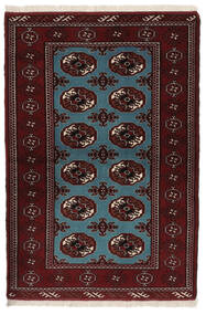  105X154 Turkaman Matot Matto Musta/Tummanpunainen Persia/Iran Carpetvista