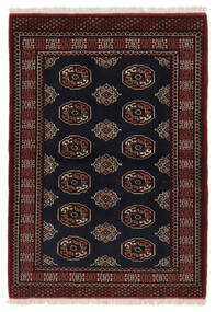  102X148 Turkaman Vloerkleed Zwart/Donkerrood Perzië/Iran Carpetvista