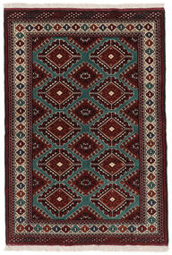 絨毯 ペルシャ トルクメン 100X147 ブラック/茶色 (ウール, ペルシャ/イラン)