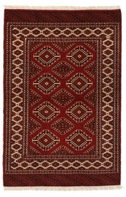 絨毯 ペルシャ トルクメン 106X160 ブラック/ダークレッド (ウール, ペルシャ/イラン)