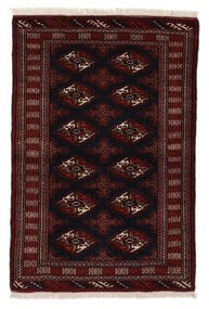  Turkaman Szőnyeg 102X154 Perzsa Gyapjúszőnyeg Fekete/Barna Kicsi Carpetvista