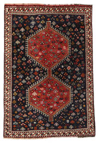 Tapete Persa Shiraz 103X149 Preto/Vermelho Escuro (Lã, Pérsia/Irão)