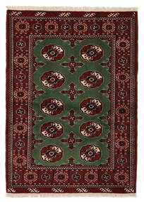  110X150 Turkaman Vloerkleed Zwart/Donkerrood Perzië/Iran Carpetvista