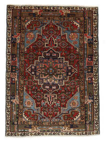  Persian Hamadan Rug 103X141 Black/Brown (Wool, Persia/Iran)
