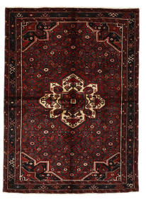 160X218 Tapete Oriental Hosseinabad Preto/Vermelho Escuro (Lã, Pérsia/Irão) Carpetvista