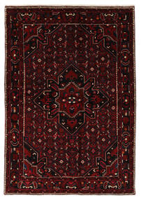 絨毯 ホセイナバード 166X238 ブラック/ダークレッド (ウール, ペルシャ/イラン)