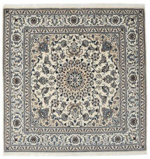 絨毯 ペルシャ ナイン 198X200 正方形 ダークグレー/茶色 (ウール, ペルシャ/イラン)