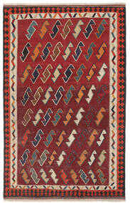 Kelim Vintage Teppich 142X224 Dunkelrot/Schwarz Wolle, Persien/Iran Carpetvista