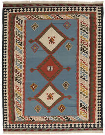 148X188 Dywan Kilim Vintage Orientalny Ciemnoniebieski/Czarny (Wełna, Persja/Iran) Carpetvista