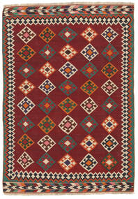148X212 Alfombra Oriental Kilim Vintage Negro/Rojo Oscuro (Lana, Persia/Irán) Carpetvista