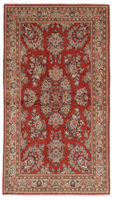 Alfombra Oriental Sarough Sherkat Farsh 132X236 Rojo Oscuro/Marrón (Lana, Persia/Irán)