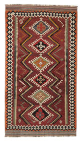 137X247 Kelim Vintage Matta Orientalisk Mörkröd/Svart (Ull, Persien/Iran) Carpetvista