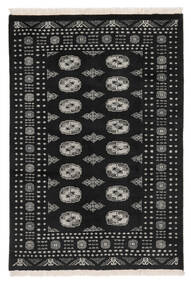 123X181 Pakistan Buchara 2Ply Teppich Orientalischer Schwarz/Dunkelgrau (Wolle, Pakistan) Carpetvista