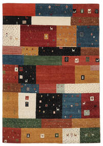 199X297 絨毯 ギャッベ Loribaft モダン ダークレッド/ブラック (ウール, インド) Carpetvista