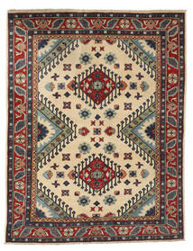 158X207 Kazak Fine Rug Oriental Black/Dark Red (Wool, Afghanistan) Carpetvista