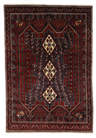  Persisk Afshar Teppe 160X225 Svart/Mørk Rød Carpetvista