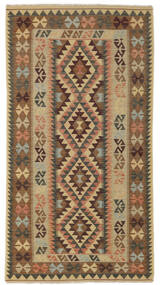 Kelim Afghan Old Style Teppe 103X190 Brun/Svart Ull, Afghanistan Carpetvista