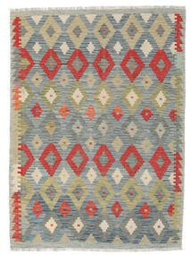 125X172 Tapis D'orient Kilim Afghan Old Style Gris Foncé/Vert (Laine, Afghanistan) Carpetvista