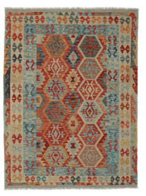 134X178 絨毯 キリム アフガン オールド スタイル オリエンタル 茶色/ダークレッド (ウール, アフガニスタン) Carpetvista