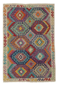 122X178 Tappeto Orientale Kilim Afghan Old Style Rosso Scuro/Verde (Lana, Afghanistan) Carpetvista