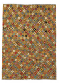  キリム アフガン オールド スタイル 絨毯 130X181 ウール 茶色/ブラック 小 Carpetvista