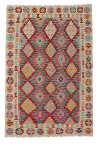  Kelim Afghan Old Style Matot 121X181 Ruskea/Tummanpunainen Carpetvista