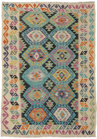 130X183 絨毯 オリエンタル キリム アフガン オールド スタイル ダークグリーン/ブラック (ウール, アフガニスタン) Carpetvista