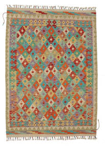 127X176 Kilim Afghan Old Style Rug Oriental Dark Red/Dark Yellow (Wool, Afghanistan) Carpetvista