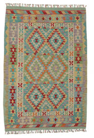  Kelim Afghan Old Style Matot 126X184 Tummanvihreä/Ruskea Carpetvista