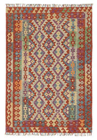  Orientalsk Kelim Afghan Old Style Teppe 117X173 Mørk Rød/Brun Ull, Afghanistan Carpetvista