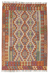 121X172 Kelim Afghan Old Style Matot Matto Itämainen Tummanpunainen/Ruskea (Villa, Afganistan) Carpetvista
