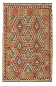  Kilim Afghan Old Style Rug 117X181 Brown/Dark Red Carpetvista