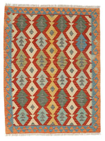  Kilim Afghan Old Style Rug 130X173 Wool Dark Red/Orange Small Carpetvista