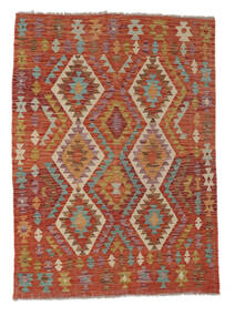  Kelim Afghan Old Style Matot 132X180 Tummanpunainen/Ruskea Carpetvista