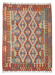  Oriental Kilim Afghan Old Style Rug 130X175 Dark Red/Orange Wool, Afghanistan Carpetvista
