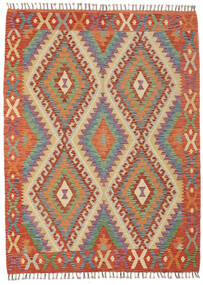 128X170 絨毯 オリエンタル キリム アフガン オールド スタイル ダークレッド/オレンジ (ウール, アフガニスタン) Carpetvista