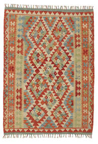  Orientalisk Kelim Afghan Old Style Matta 119X164 Mörkröd/Orange Ull, Afghanistan Carpetvista