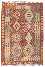  Kelim Afghan Old Stil Teppich 122X177 Dunkelrot/Orange Carpetvista