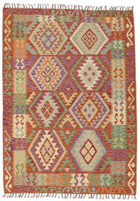 125X173 Tappeto Kilim Afghan Old Style Orientale Rosso Scuro/Arancione (Lana, Afghanistan) Carpetvista