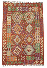 123X183 絨毯 キリム アフガン オールド スタイル オリエンタル ダークレッド/オレンジ (ウール, アフガニスタン) Carpetvista