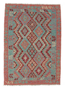  Oriental Kilim Afghan Old Style Rug 129X183 Dark Red/Dark Grey Wool, Afghanistan Carpetvista