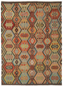  Kilim Afghan Old Style Tapis 250X342 De Laine Marron/Noir Grand Carpetvista