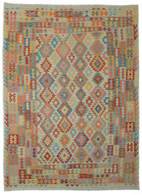250X336 Tapete Kilim Afegão Old Style Oriental Castanho/Verde Grande (Lã, Afeganistão) Carpetvista
