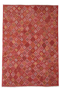 Kilim Afghan Old Style Rug 208X293 Dark Red/Red Wool, Afghanistan Carpetvista